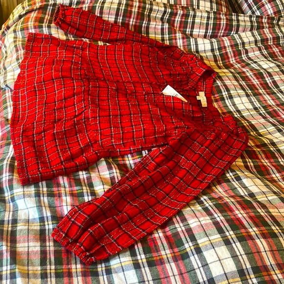 NWT Loft Tartan Peplum Top - Picture 1 of 7